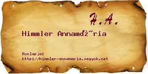Himmler Annamária névjegykártya